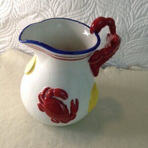 VTG Sonoma Nantucket Life Styles Crab/Lobster pitcher.New England, Fresh Seafood